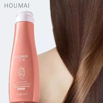 HOUMAI Silk Protein Amino Acid Hair Mask Восстанавливающий сухой вьющийся кондиционер без пара, уход за волосами 500ml