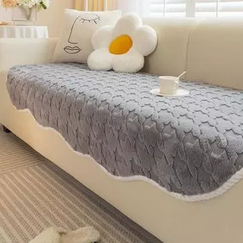 Houndstooth Sofa Cushion Special-Shaped Thickened Winter Cushion Non-Slip Straight Sofa Cover Cover Cloth 90*70cm