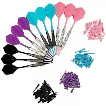 House Darts Set Beginner Barrel Shaft Flight Integrated Tip Set of 100 Arrows Soft Darts House Introductory Practice Dart Live Phoenix 12 pieces 100