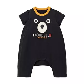 HOUSE Double Short All Romper Длина с коротким рукавом Сделано в Японии Мальчики Девочки Детская одежда Детская одежда 80 см Черный [MIKI B] 3/4 Детский 62-1301-575 чёрный
