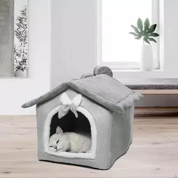 House for Small Animals Soft Washable Bed with Non-Slip Base M
