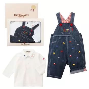 HOUSE Hot Комбинезон Рубашка Поло Комплект Baby Baby Baby Indigo [Печенье MIKI] & [КОРОБКА Включена] Мальчики, Девочки, Детская Одежда, Душ, Подарок, Синий, 80 см,