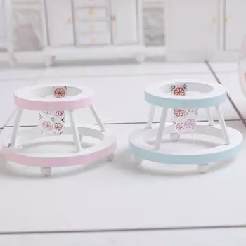 HOUSE Miniatures Детские ходунки, игрушка, имитация прогулочного стула для кукольного домика 1:12, аксессуары 1PCS синий