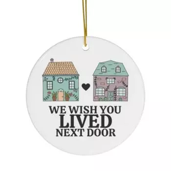 House Neighbor Pattern Round Pendants Christmas Round Ornament Sign Merry Christmas Tree Decorations Sign For Winter Festival GERMANY