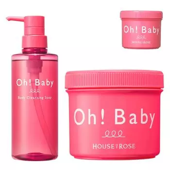 House of Rose Smoother Mini Body Smoother Body Soap Set Скраб для тела Уход за кожей с черными точками Сделано в Японии Подарок для женщин и мужчин [Включая тело]
