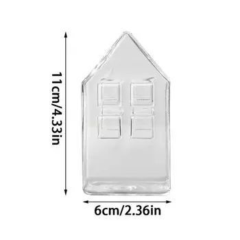 House Shape House Glass Vase Glass Art Hydroponic Vase Ornament Living Room style 4
