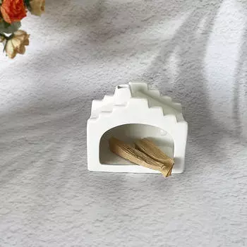 House Shaped Sage Holder Pottery Incense Burner Versatile for Sticks Tabletop