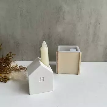 Силиконовая форма для вазы «Домик» Форма для суккулентов из бетона Форма для цветочного горшка из гипса Форма для контейнера для ручек из цемента Форма для подсвечника