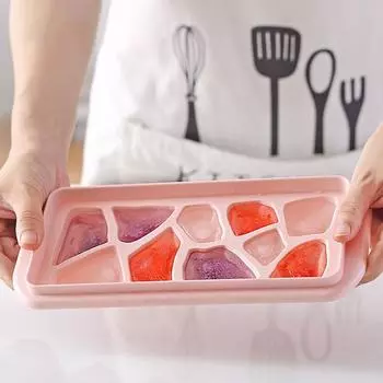 Houseeker 21 решетка Креативный силиконовый поднос для кубиков льда 3 разных формы Создатель кубиков льда с крышкой Виски Коктейль Летняя вечеринка Аксессуары для бара розовый