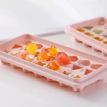 Houseeker 21 решетка Креативный силиконовый поднос для кубиков льда 3 разных формы Создатель кубиков льда с крышкой Виски Коктейль Летняя вечеринка Аксессуары для бара розовый