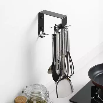 Houseeker 8/6 держатель крючков из нержавеющей стали вращающийся стеллаж для хранения кухонной утвари кухня ванная комната дверные полки шкафа подвесной органайзер 8 hooks чёрный