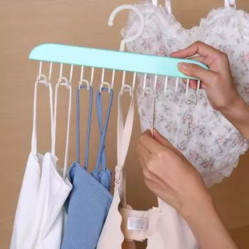Houseeker 8 Hooks Bra Hanger Belts Camisole Clothes Organizer Rack Tie Hats Scarf Holder NonSlip Space Saving Wardrobe Storage светло-зеленый