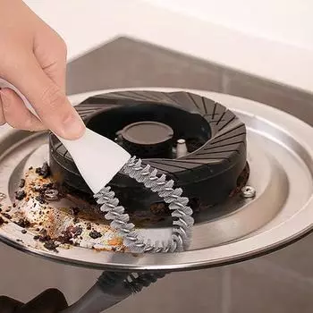 Houseeker BBQ Grill Barbecue Cleaning Brush V-shaped Hooked Brush Scraper Multifunctional Grill Net Oven Baking Tray Clean Tools белый