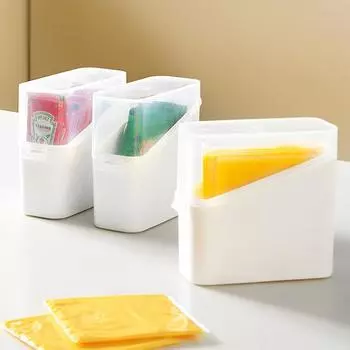 Houseeker Холодильник Органайзер Чехол Чайные пакетики Хранение Сыр Кофейник Контейнеры Прозрачная кухонная сортировочная коробка-органайзер чистый