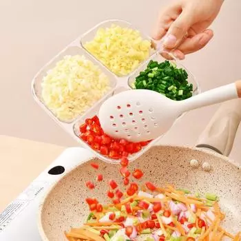 Houseeker Kitchen Разделенная тарелка для приготовления пищи с ручкой Поднос для хранения овощей и фруктов Тарелка для плевания костей белый