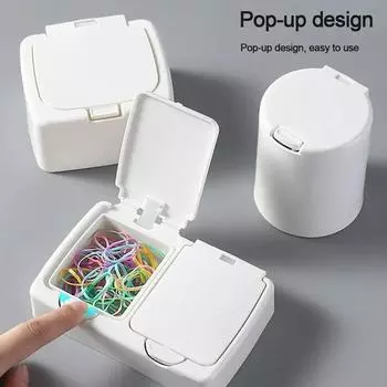 Houseeker Настольный складной ящик для хранения Мини Пылезащитный ватные палочки Косметический органайзер Держатель для мелких вещей Чехол для ванной комнаты