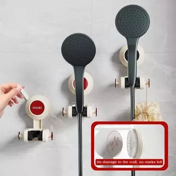 Houseeker Suction Cup Shower Bracket Punch-free Shower Head Holder Rack 360°Adjustable Shower Support Stand красный