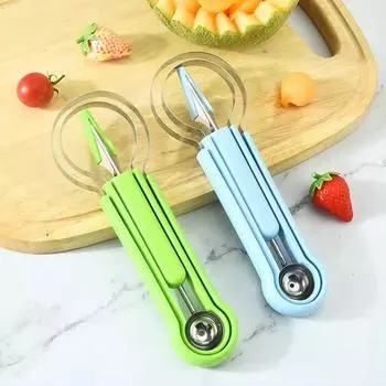 Household 4 in 1 Fruit Cutter Scoop Carving Knife Fruit Dig Pulp Separator Fruit Platter Kitchen Gadgets Accessory синий