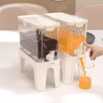 Household 4L Large Capacity Cold Water Kettle with Faucet Clear Refrigerator Fruit Tea Cold Brewing Kettle Beverage Juice Kettle небесно-голубой