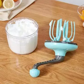 Household Baking Tools Cake Cream Beater Whisk Stick Semi-automatic Hand Whisk Egg Whiter Foam Maker синий