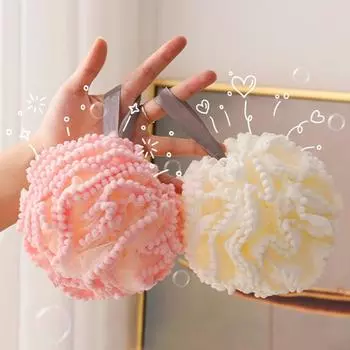 Household Bath Ball Cute Lace Bath Flower Durable Kids Adult Shower Brushes Exfoliating Body Wash Scrubber Cleaner Bath Sponge белый