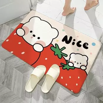 Коврик для ванной комнаты с диатомовой грязью Коврик для туалета Коврик для входной двери Туалет Впитывающий нескользящий коврик для ног 40 * 60cm [Diatom Mud]