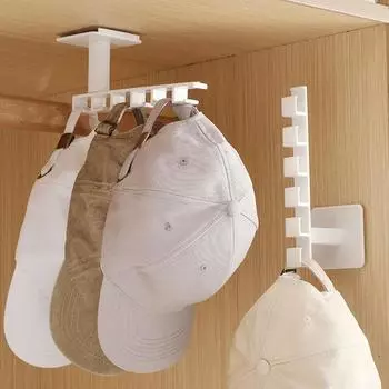 Household Bedroom Multifunctional wall-mounted Punching-free L Shaped Storage Rack Wardrobe Buckle Hanger Hat Hook Rack New