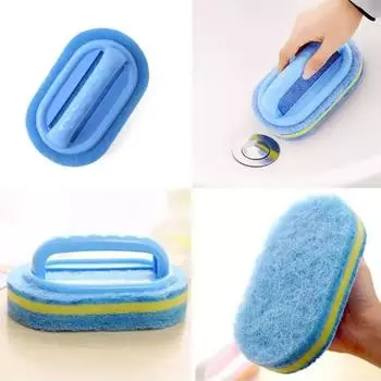 Household Cleaning Brush Useful Things for Kitchen Gadgets Handle Dish Soap Bathroom Tub Thicken Scrubbing Sponge Durable Tools 1Pcs