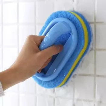 Household Cleaning Brush With Handle Dish Soap Bathroom Kitchen Tub Thicken Scrubbing Sponge Wipe Durable Tools Accessories Home