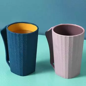 Household Creative Travel Mouthwash Cup Dormitory Wash Couple Brushing Toothbrush With Handle Two-Color Bathroom Portable розовый