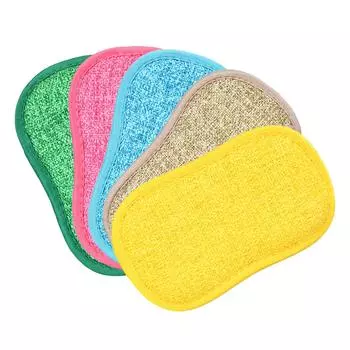 Household Double-sided Dishwashing Sponge Wipe Block Kitchen Rag Magic Wipe Oil Stain Dishwashing Brush