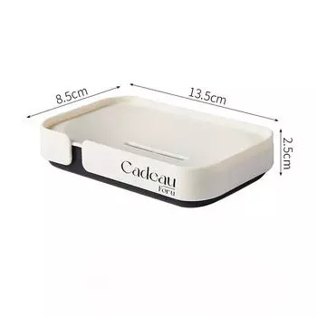 Household Drain Soap Box Bathroom Double Drain Bathroom Toilet Wash Hand Soap Box AVE 13.5*8.5*2.5cm кремовый