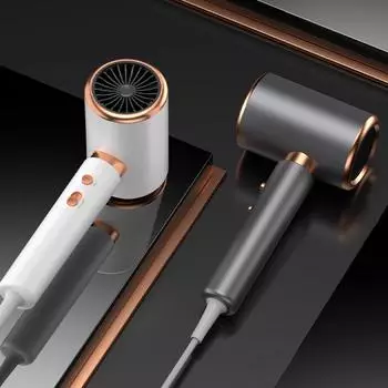 Бытовой электрический фен 2400 Вт Мощный высокоскоростной фен Интеллектуальный быстрый нагрев и сушка Отрицательные ионы Уход за волосами EU белый