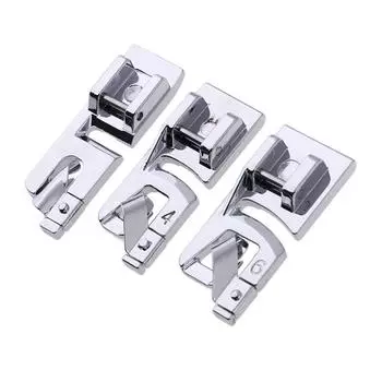 Household Feet Singer Brother Rolled Knitting Sewing Machine Foot Presser Sewing Accessories Hem 3pcs-1set
