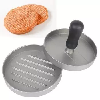 Household Food Mold Kitchen Gadgets Round Hamburger Mold BBQ Hamburger Meat Beef Pie Burger Meat Press Aluminum AlloyHousehold F серебряный