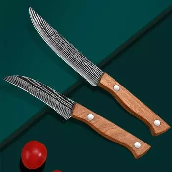 Household fruit knife, women s small cutting board and melon planer kitchen knife non-slip imitation wood handle pocket knife
