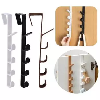 Household Hooks Multifunctional Door Seamless Hook Portable Over The Door Hanger Free Punching Bathroom Storage Accessories белый