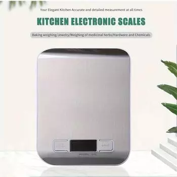 Household Kitchen Scale Stainless Steel Weighing Scale For Food Diet Balance Measuring LCD Precision Electronic Scales 10Kg 10Kg