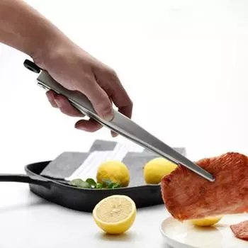 Household Kitchen Utensil Stainless Steel Food Clamp Pointed BBQ Clip Dinner Cooking Tool Bread Tong Buffet Seafood Clip 1pcs