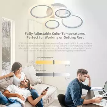 Household LED Ceiling Lamp With APP Dimmable Modern Style Bedroom Light Surface Installation AC 85-265V Dining Room Lamp changeable белый