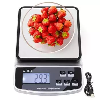 Household Multi-Function Kitchen Scale Waterproof Coffee Scale Baked Food Weighing Precision Electronic Jewelry Scale 15kg /3KG 3KG-0.1g