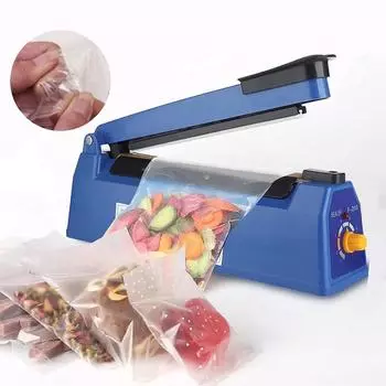 Household portable heat sealing machine 200 type manual commercial sealing machine hand pressure plastic film sealing machine UK Plug