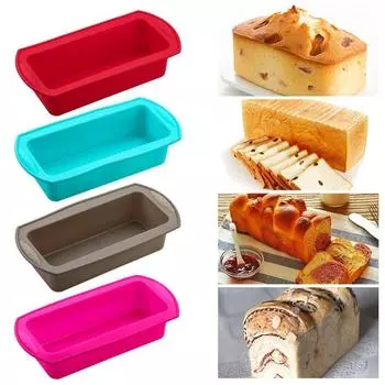 Household Rectangular Silicone Mold Candy Toast Mould Easter Bread DIY Kitchen Supplies Cake Bakeware Pan Baking Tools серый