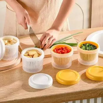 Household Refrigerator Fresh-keeping Box Kitchen Storage Fresh-keeping Box Mixed Grains Scallions Thickened Sealed Jar зелёный