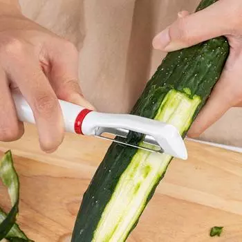 Household Rotary Stainless Steel Vegetable Scraper Potato Peeler Fruit Peeler with Ergonomic Handle темно-зеленого