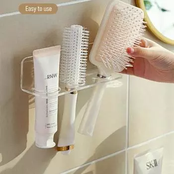 Household Use Comb Shaver Holder Wall Hanging Bathroom Storage Rack Acrylic Washing Table Hanging Rack