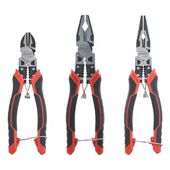 HOUSERAN плоскогубцы многофункциональный инструмент радио прочный провод с футляром электрика в комплекте набор из 3 предметов, набор, кусачки, плоскогубцы, плоскогубцы, резак, пружина, красный