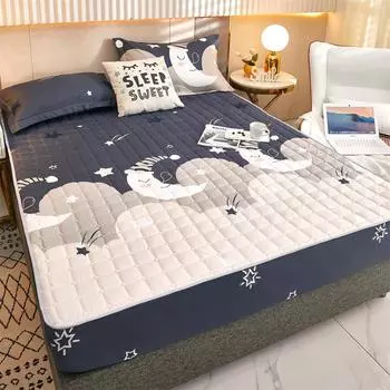 Housse de matelas matelasse paissie en coton, protge-matelas doux, противораковые, гипоаллергенные, воздухопроницаемые 90x200x30cm
