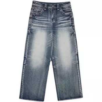 HOUZHOU Y2k винтажная уличная одежда с высокой талией, широкие брюки, американские ретро-гранж, повседневные хип-хоп-оверсайз-мешковатые джинсовые брюки 3XL синий