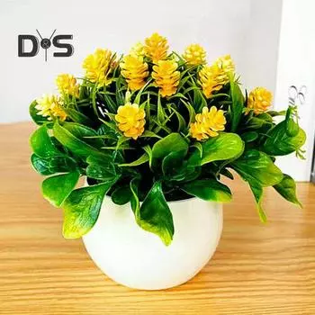 HOW-E Искусственный бонсай, не выцветающий, практичный, пластиковый, из сосновой шишки, для украшения